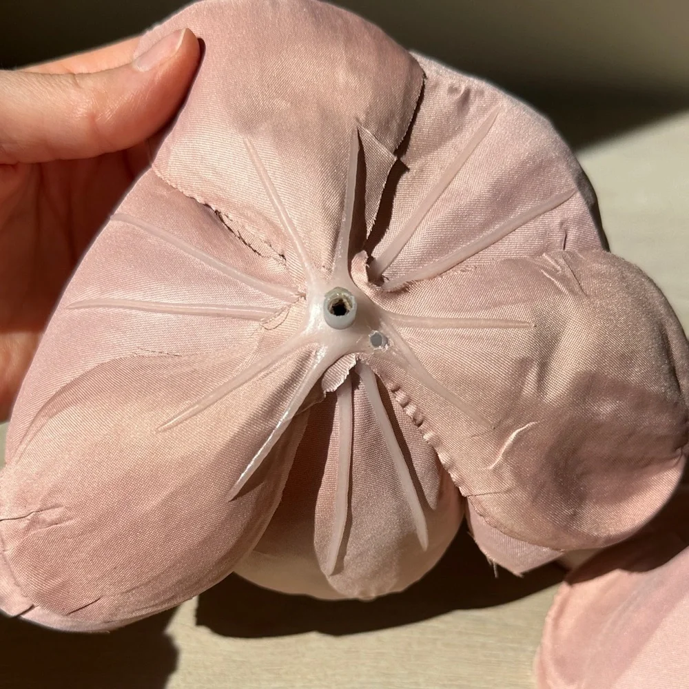Set of 2 Charming Faux Floral Accents in Soft Pink
